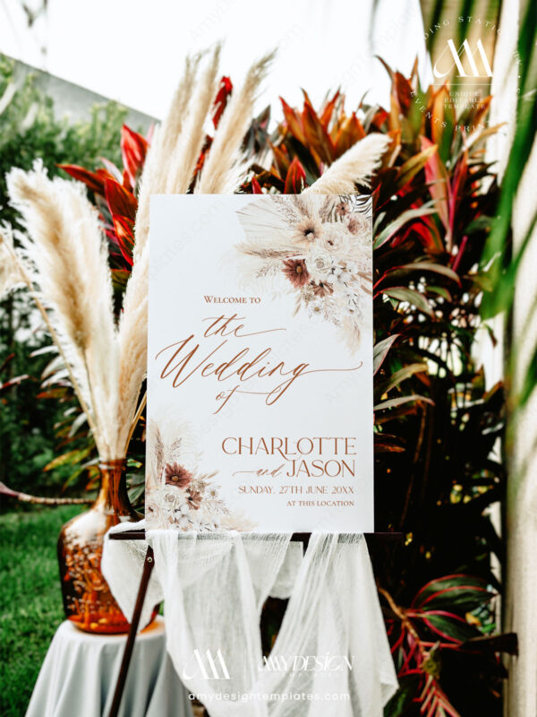 Boho Wedding Welcome Sign Template Download | Terracotta Wedding Sign