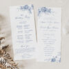 Blue French Toile Wedding Invitations Template BUNDLE | Monogram Wedding Invites, Menu & Signs D015 Monogram Wedding Ceremony Program Template 2