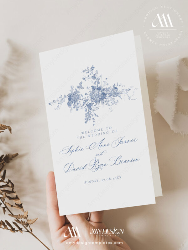 Monogram Wedding Ceremony Program Template | Programs For Wedding Ceremony Template