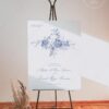 Monogram Wedding Sign Template Bundle | Blue French Toile Reception Signs Printable D015 Welcome Sign Wedding Monogram Template AmyDesign