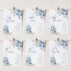D018 Blue Wedding Seating Chart Cards Template 2