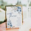 D018 Blue Wedding Seating Chart Cards Template 5