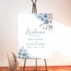 Blue Bohemian Wedding Template BUNDLE | 50+ Editable Dusty Blue Invitation Suite & Boho Signs D018 Welcome Sign Dusty Blue Boho Wedding Signage Template 2