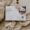 D019 Boho Navy Rust Wedding RSVP Template QR Code Response Card AmyDesign 4
