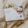 D019 Boho Navy Rust Wedding RSVP Template QR Code Response Card AmyDesign 5