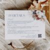 Boho Navy Blue and Rust Wedding Details Card Template | Wedding Enclosure Card Printable