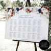 Terracotta Navy Seating Chart Template Wedding | Boho Seating Signage Template D019 Terracotta and Navy Seating Chart Template Wedding Amy Design 3