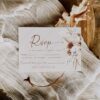 Boho Terracotta Wedding RSVP Card Template | Response Card Printable Boho Terracotta Wedding RSVP Card Template | Response Card Printable