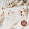 D021 Boho Terracotta Wedding RSVP Card Template Amy Design 5