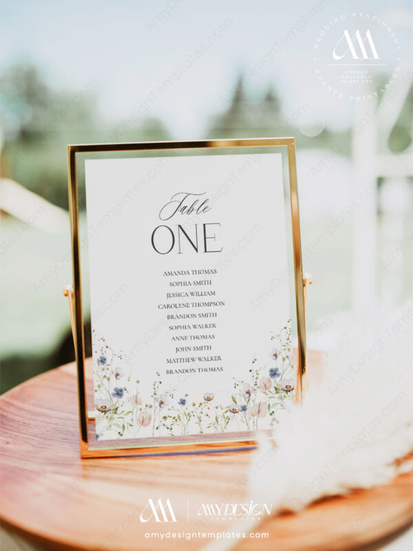 Alternative view of Wildflower Seating Chart Cards Template | Wedding Table Seating Chart Card | Printable Table Numbers