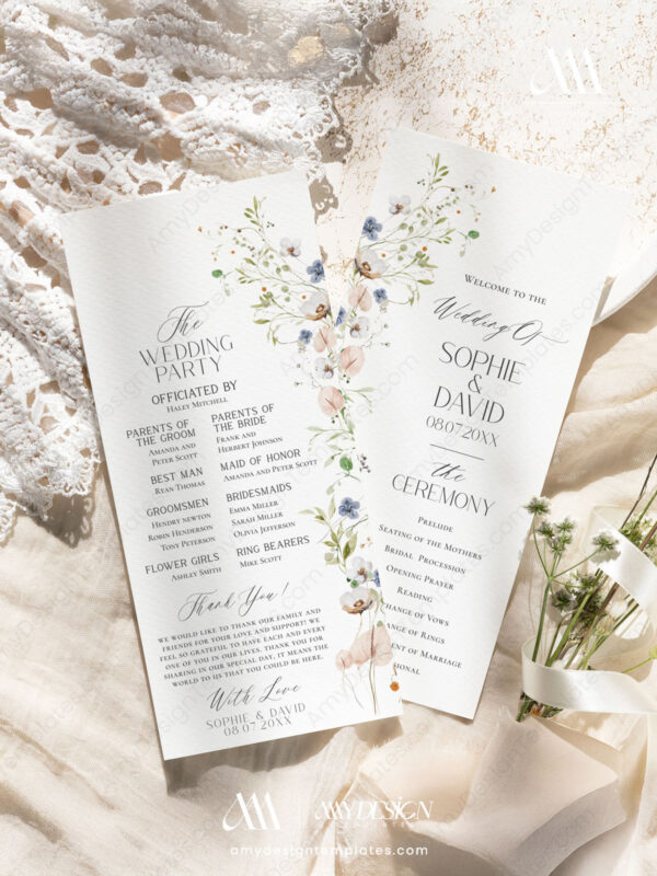 Alternative view of Wildflower Wedding Programs Ceremony Template | Wildflower Wedding Programs | Order Of Service