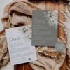 Greenery Wedding Invitation Card | Boho Rustic Wedding Invite Template