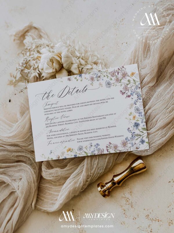 4 Wildflower Wedding Theme Enclosure Card Templates A Gallery of Wildflower Wedding Theme Enclosure Card Styles D026
