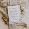 Wildflower Wedding Enclosure Card Template Editable | Insert Card | Details Card Printable
