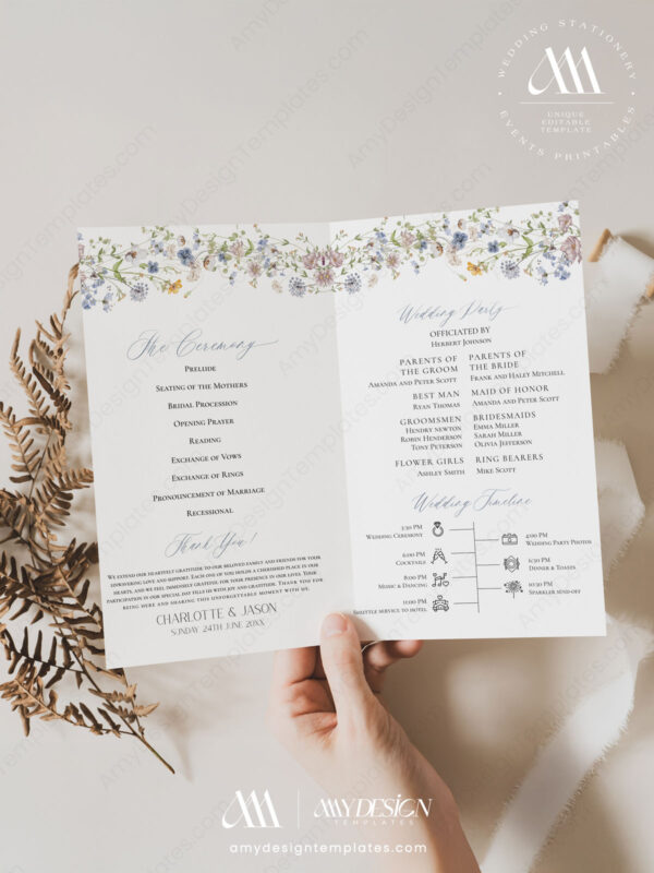 Alternative view of Wildflower Programs Wedding Ceremony Template | Wedding Program Template