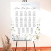 Minimal Seating Chart Template Printable | Wildflower Wedding Seating Signage D028 Minimal Seating Chart Template Printable 2
