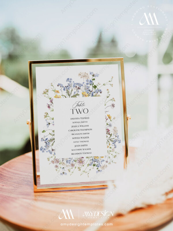 Alternative view of Botanical Wedding Seating Chart Card Template | Editable Table Seating Chart