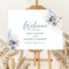 D030 Welcome Sign Blue Wedding Signage Template 1