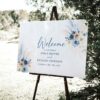 D030 Welcome Sign Blue Wedding Signage Template 3