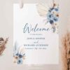 D030 Welcome Sign Blue Wedding Signage Template 4