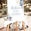 Blue Bohemian Wedding Bundle Template | Complete Wedding Stationery Kit (50+ Templates) Editable Signs & Reception D030 Welcome Sign Blue Wedding Signage Template 5