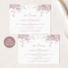 Minimalist Enclosure Card Template | Editable Printable Insert Card | Wedding Details Card | Vintage Pink Floral Minimalist Enclosure Card Template D031-03