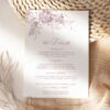 Minimalist Enclosure Card Template | Editable Printable Insert Card | Wedding Details Card | Vintage Pink Floral Minimalist Enclosure Card Template D031-03