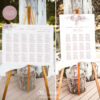 Minimalist Seating Chart Template Wedding | Pink Monogram Seating Plan Sign D031 Minimalist Seating Chart Template Wedding 1