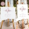 Pink Monogram Wedding Sign Template | DIY Wedding Welcome Sign Printable D031 Welcome Sign Pink Monogram Wedding Amy Design Templates 1