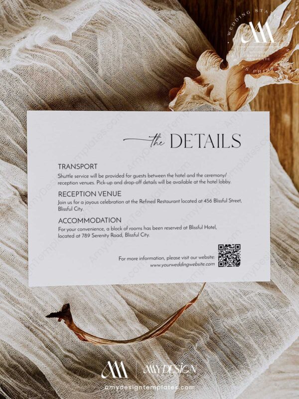 Modern Minimalist Enclosure Card Template D037-03