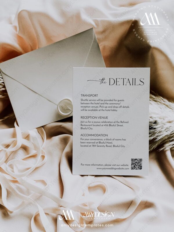 Modern Minimalist Enclosure Card Template D037-03