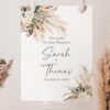 Greenery Pampas Wedding Welcome Sign | Boho Wedding DIY Printable Template E008 A Welcome Sign Greenery Pampas Wedding Template 1