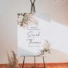 Greenery Pampas Wedding Welcome Sign | Boho Wedding DIY Printable Template E008 A Welcome Sign Greenery Pampas Wedding Template 3