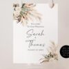 Greenery Pampas Wedding Welcome Sign | Boho Wedding DIY Printable Template E008 A Welcome Sign Greenery Pampas Wedding Template 5