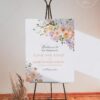 E023 Welcome Sign Spring Floral Wedding Template Amy Design 3
