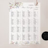 Wedding Seating Chart Template Alphabetical | Seating Chart Sign Printable E068 B Wedding Seating Chart Template Alphabetical Amy Design 5