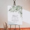 Greenery Wedding Signage Template | Green Rustic Wedding Welcome Sign Template E070 Welcome Sign Greenery Wedding Signage Template Amy Design 2