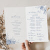 Vintage Wedding Program Template | Wedding Ceremony Program Template | Blue French Floral