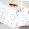 Vintage Wedding Program Template | Wedding Ceremony Program Template | Blue French Floral