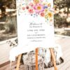 E083 Welcome Sign Colorful Flowers Wedding Template Amy Design 1