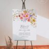 Colorful Flowers Wedding Welcome Sign Template | Bright Floral Wedding Signage E083 Welcome Sign Colorful Flowers Wedding Template Amy Design 2