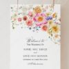 E083 Welcome Sign Colorful Flowers Wedding Template Amy Design 3