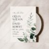 Modern Minimalist Save The Date Template | Eucalyptus Minimal Save the Date Card Printable