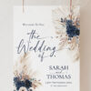 Navy Blue Wedding Welcome Sign Template | Boho Wedding Signage Printable E108 Welcome Sign Navy Blue Wedding Template Amy Design 5