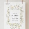 Cream Botanical Wedding Template Bundle | Editable Invitations, Reception Signs Templates E110 Welcome Sign Cream Floral Wedding Template Download AmyDesign 1
