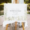 Cream Botanical Wedding Template Bundle | Editable Invitations, Reception Signs Templates E110 Welcome Sign Cream Floral Wedding Template Download AmyDesign 3