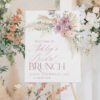 A033 Mauve Blush Pink Floral Bridal Shower Signage Template 1