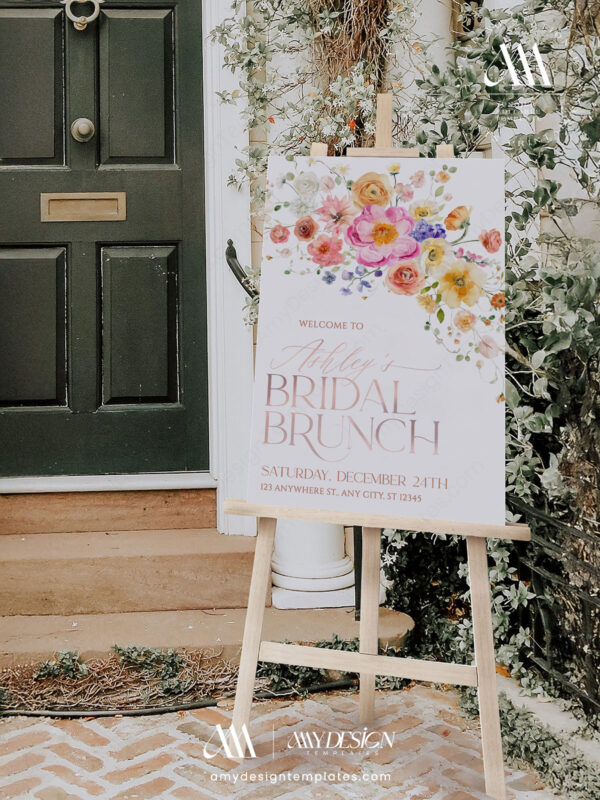 Alternative view of Bright Floral Bridal Shower Brunch Welcome Sign Template | Welcome Poster | Welcome To Bridal Shower Sign