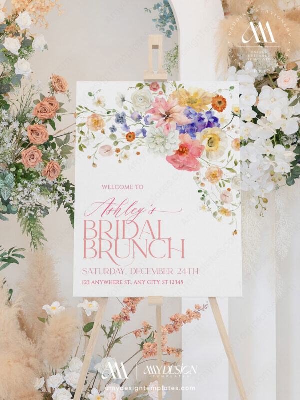 Alternative view of Bright Colorful Welcome Sign Template Printable | Welcome To Bridal Shower Sign | Bridal Shower Brunch