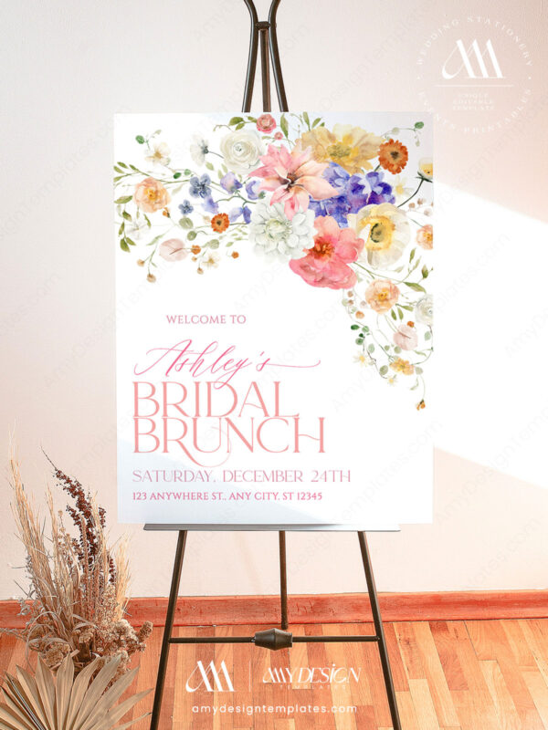 Bright Colorful Welcome Sign Template Printable | Welcome To Bridal Shower Sign | Bridal Shower Brunch